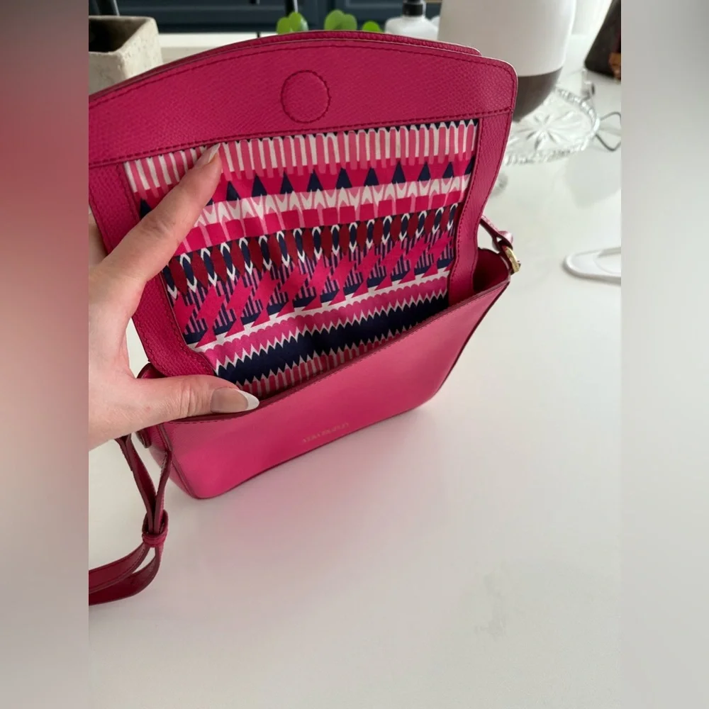 VERA BRADLEY leather Twice as Nice Crossbody Bag Purse - ROUGE PINK - Picture 6 of 15